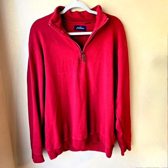 Jack Nicklaus Red 1/4 Zip Pullover Size L Long Sleeve Preppy Classic Capsule - Picture 2 of 6